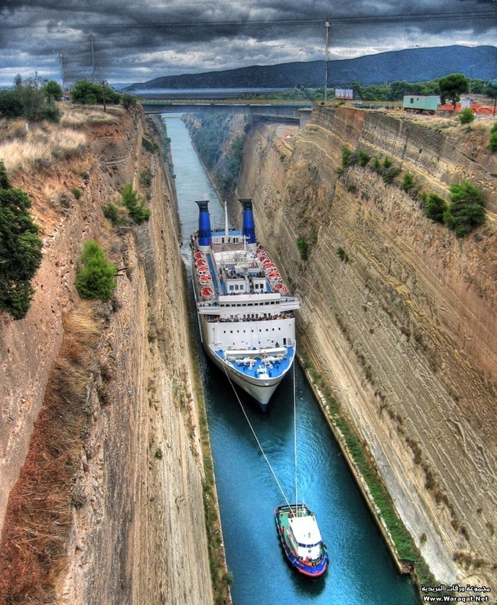 Corinth Canal - Channel, Ship, sights