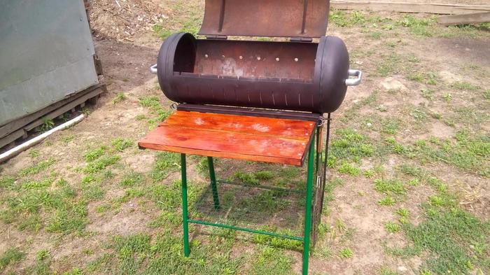 Made a great barbecue from a gas cylinder! - My, Brazier, , , Longpost