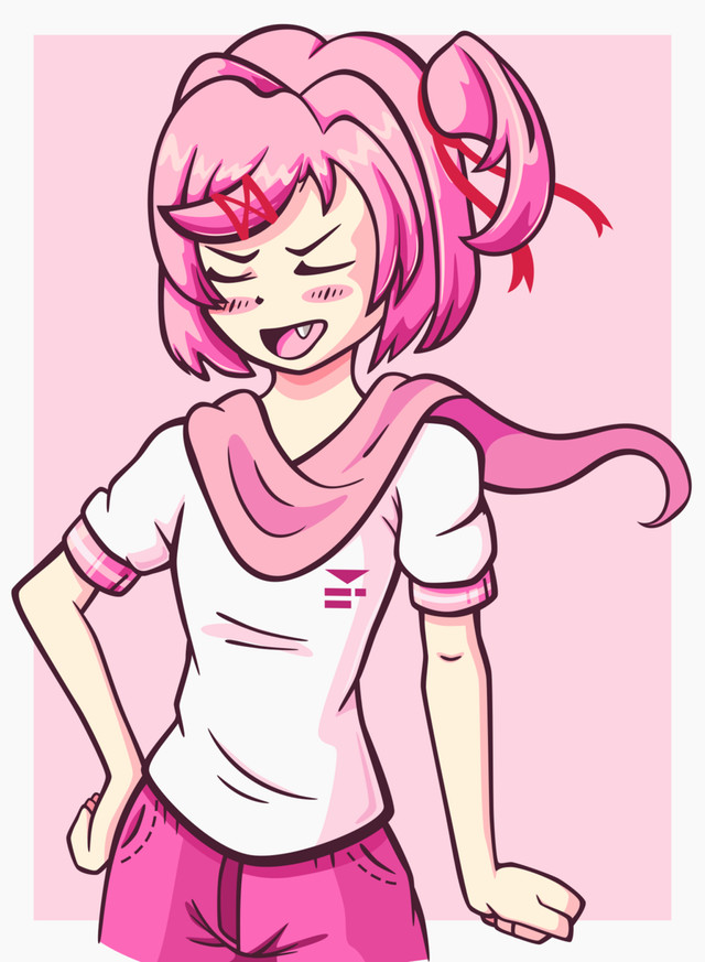 The Great Natsuki!Nyeh heh heh - Doki Doki Literature Club, Natsuki, Crossover, Undertale, Papyrus, Anime, Not anime, Visual novel