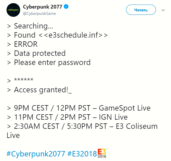 Стало известно когда разработчики поделятся новой информацией о Cyberpunk 2077 - Игры, Cyberpunk 2077, CD Projekt, E3