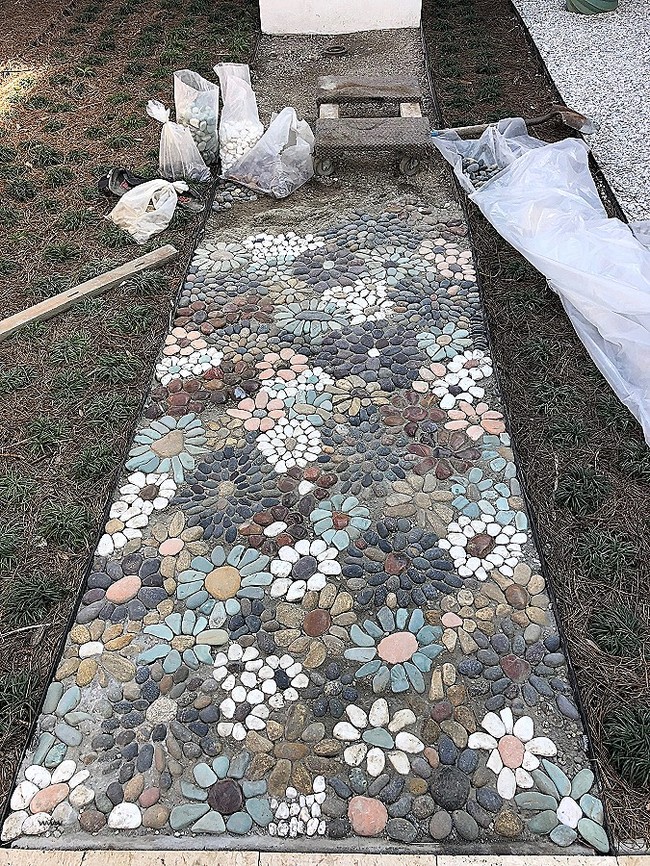 Mosaic from stones - Mosaic, A rock, The photo