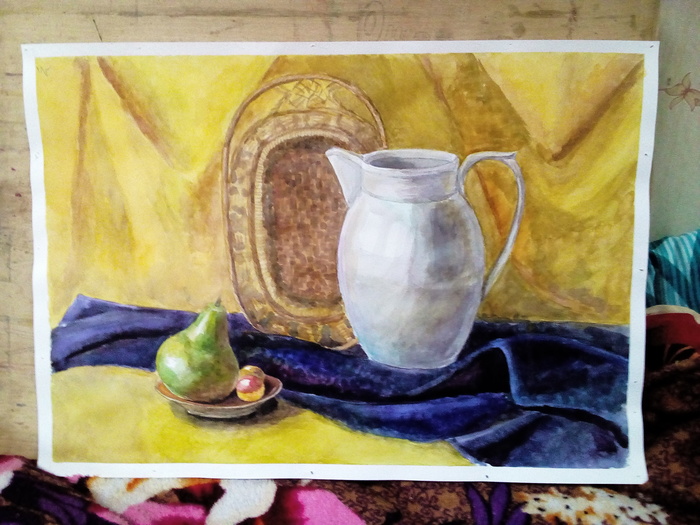 The semester ends, the last test is completed. - My, , Watercolor, 