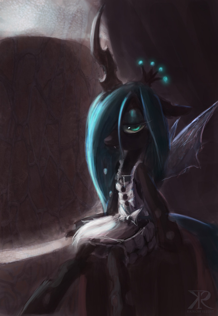 A bit of Gothic - My little pony, Queen chrysalis, Anthro, Raikohillust