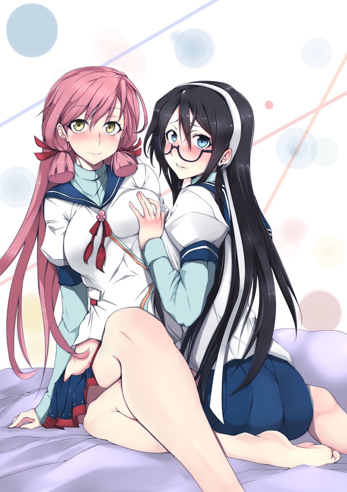 Ooyodo & Akashi - NSFW, Kantai collection, Akashi, Ooyodo, Yuri, Anime art, Anime