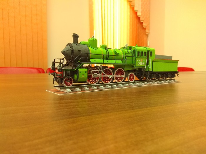 paper locomotive model - My, Papercraft, Railway modeling, , Locomotive, Longpost