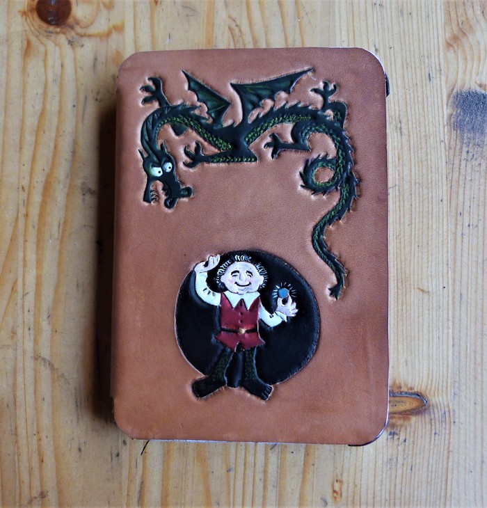 Cover for the reader. - My, The hobbit, Needlework without process, Cover, Embossing on leather, Longpost