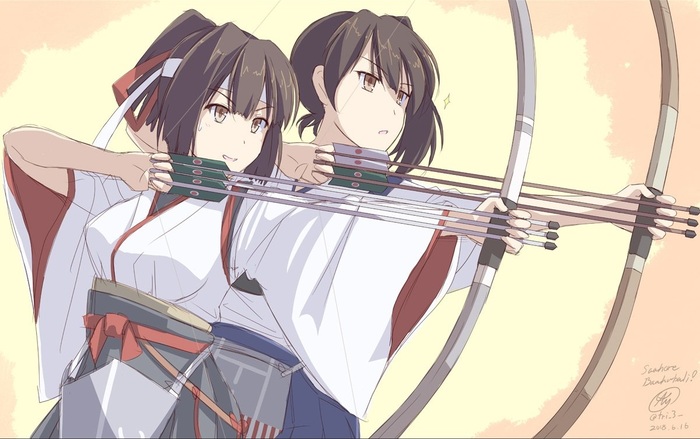 Learn from the best. - Kantai collection, Anime, Ise, Kaga