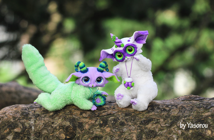 Inhabitants of the Forest of Melancholy - My, Longpost, Needlework without process, Handmade, Handmade, Milota, Polymer clay, Author's toy