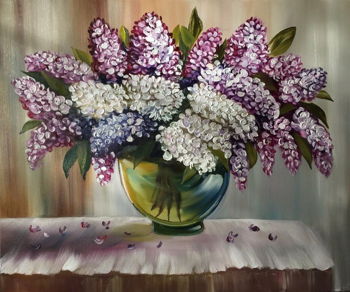 Lilac oil painting - My, Oil painting, Artist, Saint Petersburg, Painting, Art, Lilac, Painting