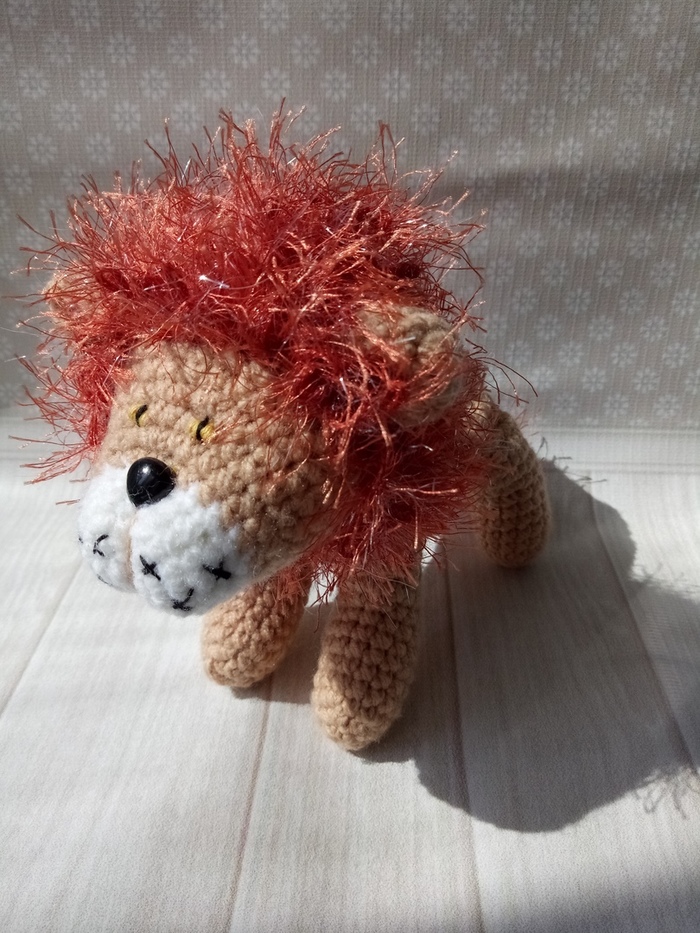 Knitted playful lion cub - My, Knitting, Crochet, Knitted toys, a lion, Lion Cub and Turtle, Longpost