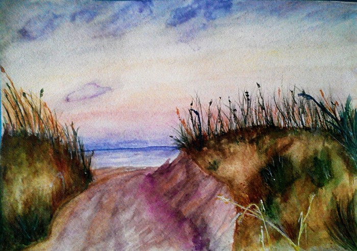 Path. - My, Road, Shore, Watercolor, Learning to draw