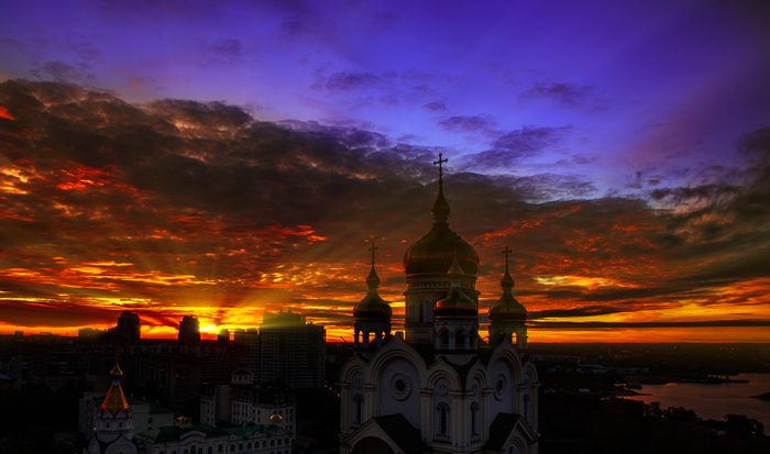Khabarovsk - My, The photo, Khabarovsk, Sunset, dawn, Longpost