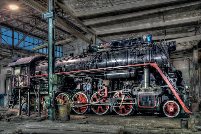 Steam locomotive from Podmoskovnaya - My, Locomotive, Railway, Night shooting, The photo, Old man