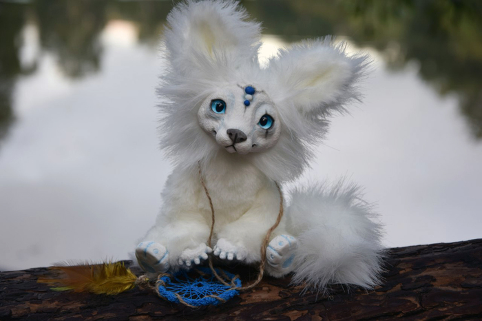 white wolf cub - My, Wolf, Handmade, Needlework, Needlework without process, Author's toy, Longpost