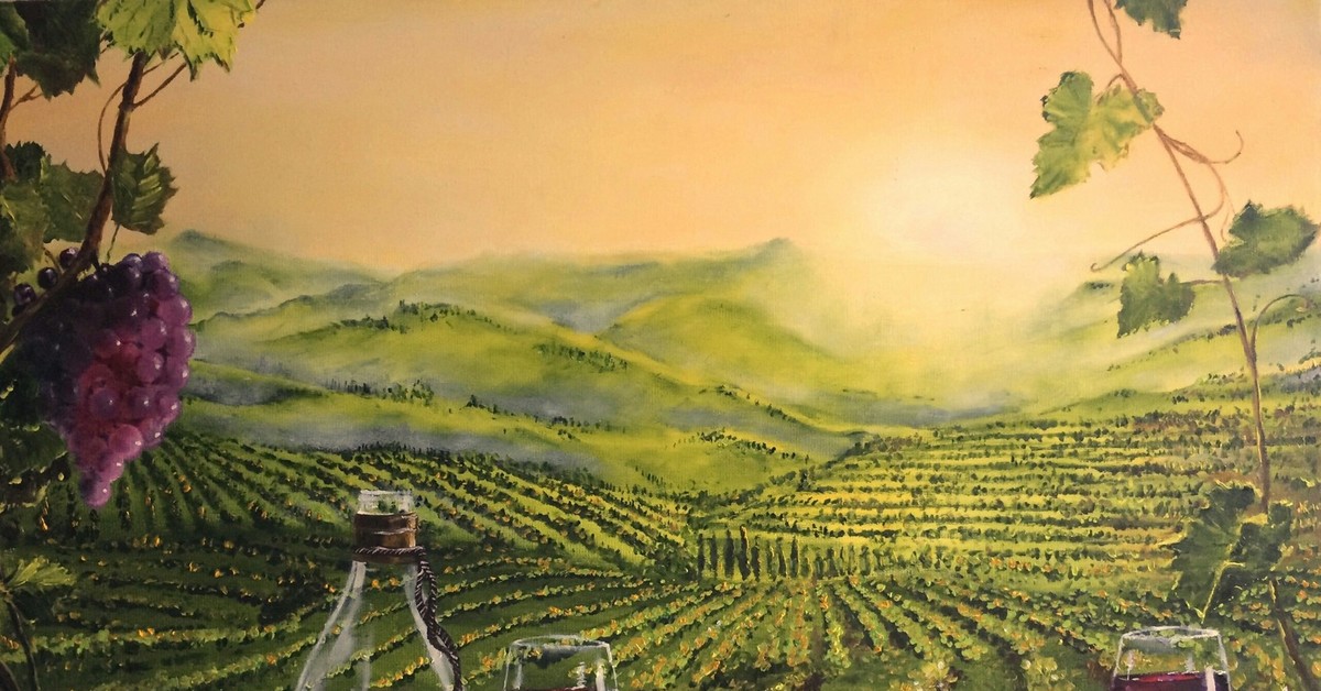 Виноград на фоне гор
