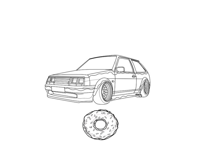 LEMON ART - 2108 ПОНЧИК - Моё, Ваз-2108, Лада, Пончики, Рисунок, Авто