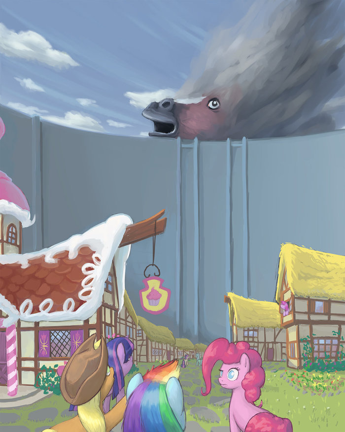 Shingeki no Uma My Little Pony, Attack on Titan, , Twilight Sparkle, Applejack, Rainbow Dash, Pinkie Pie