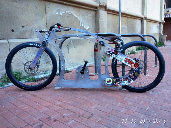 Велосипед из алюминиевого листа. Велосипед, Кастомизация, Длиннопост