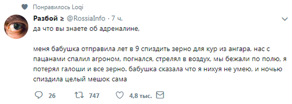 Суровая бабка - Комментарии, Скриншот, Twitter, Бабушка, Воровство, Адреналин, Юмор, Кража