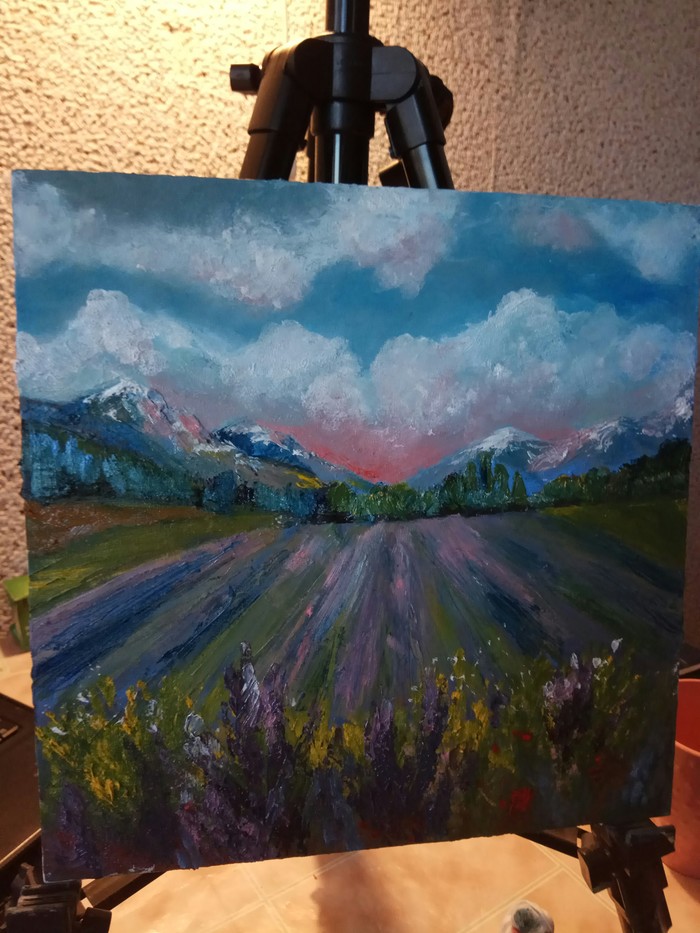 Landscape - My, Painting, Butter, Landscape, The mountains, , Lavender, Painting, Oil painting