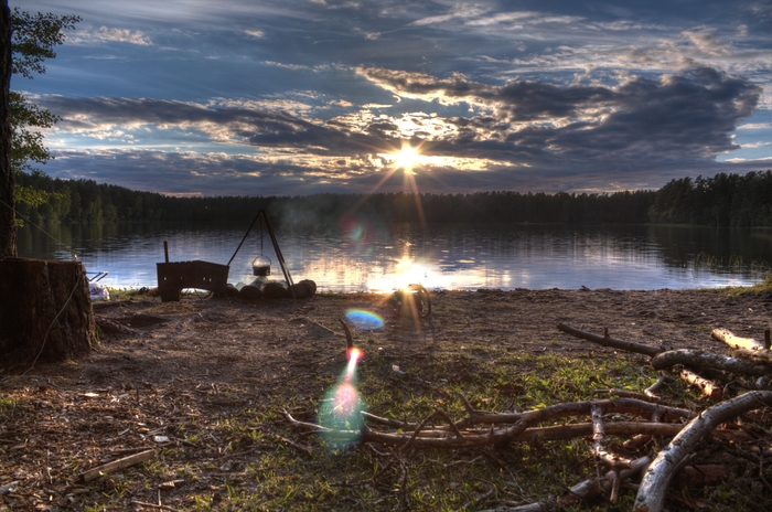 Evening tranquility on the lake - My, The photo, Lake, Sunset