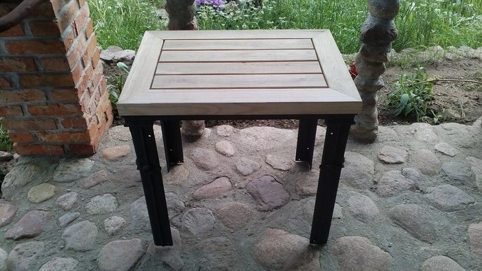 Table made of oak and cast iron - My, Table, Oak, Cast iron, Furniture, Longpost