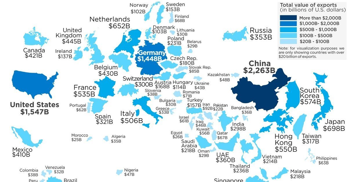 Карта экспорта мира