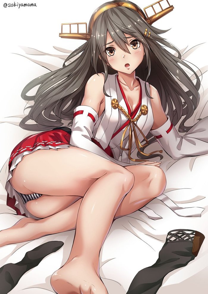 Haruna (Artist: Sakiyamama) - NSFW, Kantai collection, Anime, Anime art, Pantsu, Haruna, Sakiyamama