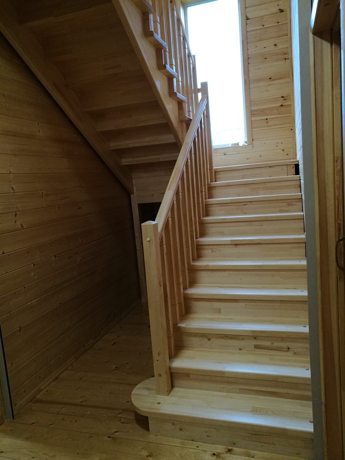 Not a small staircase - My, Stairs, Wooden house, Longpost