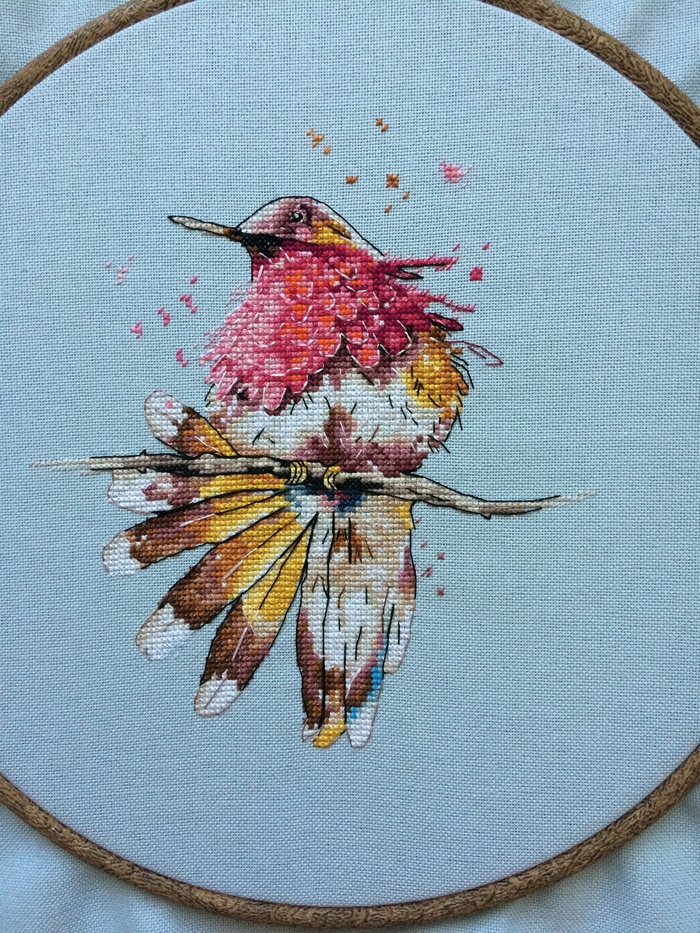Cross stitch wonder of nature - My, Embroidery, Cross-stitch, Birds, Hobby, Needlework, Longpost