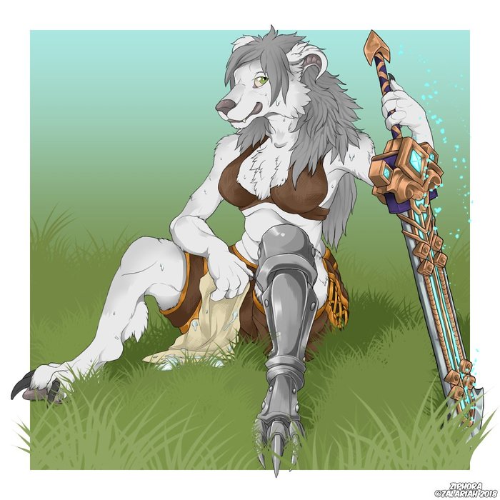 Tired Worgen - Furry, Anthro, Art, Worgen, World of warcraft, Worgen, Ziphora