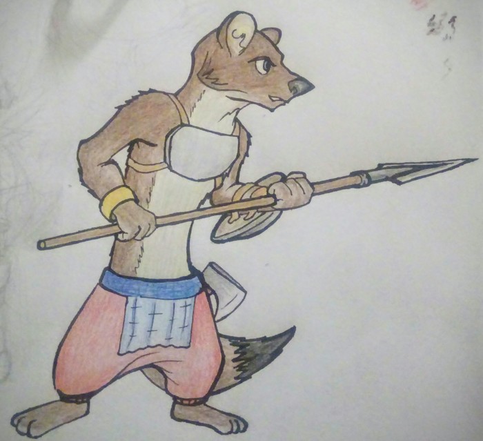 Decided to post my drawings here. - My, Furry, Fox, Rat, Ermine, Drawing, Longpost