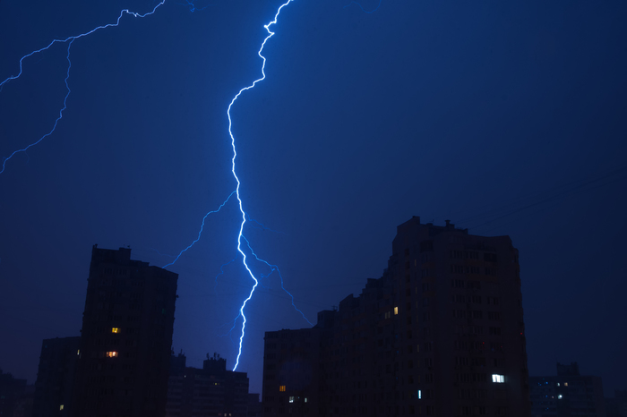 Kyiv tonight - Lightning, My, Caught, Thunderstorm, The photo