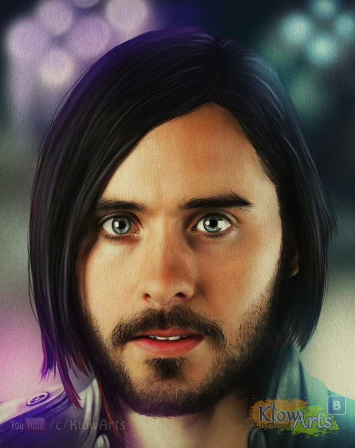 Jared Leto - My, Longpost, Photoshop, Portrait, Art, Video, Digital drawing, Drawing, Jared Leto, Musicians, Process