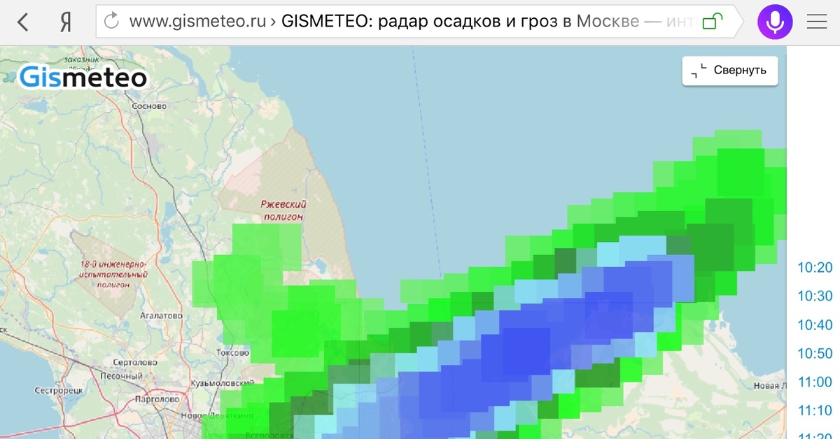 Карта осадков в сестрорецке