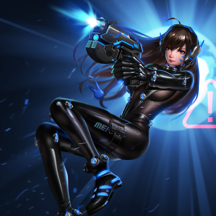 Gantz D.va - Overwatch, Art, Dva, Anime, Gantz, Liang-Xing, Liang xing, Crossover