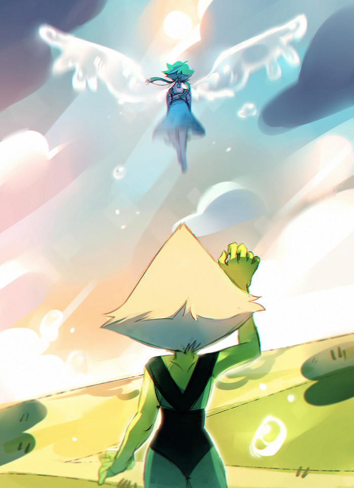 Sorry... - Steven universe, Lapis lazuli, Peridot, Art