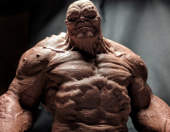 Bust of Doomsday (Batman v Superman) from plasticine - My, Batman v superman, Friday, Friday tag is mine, Sculpture, Creation, Plasticine, Doomsday, Лепка, Longpost