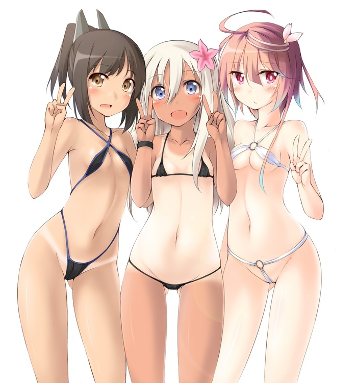 Summertime - NSFW, Kantai collection, i-401, i-58, Ro-500, Summertime, Swimsuit, Anime art, Anime, Summer