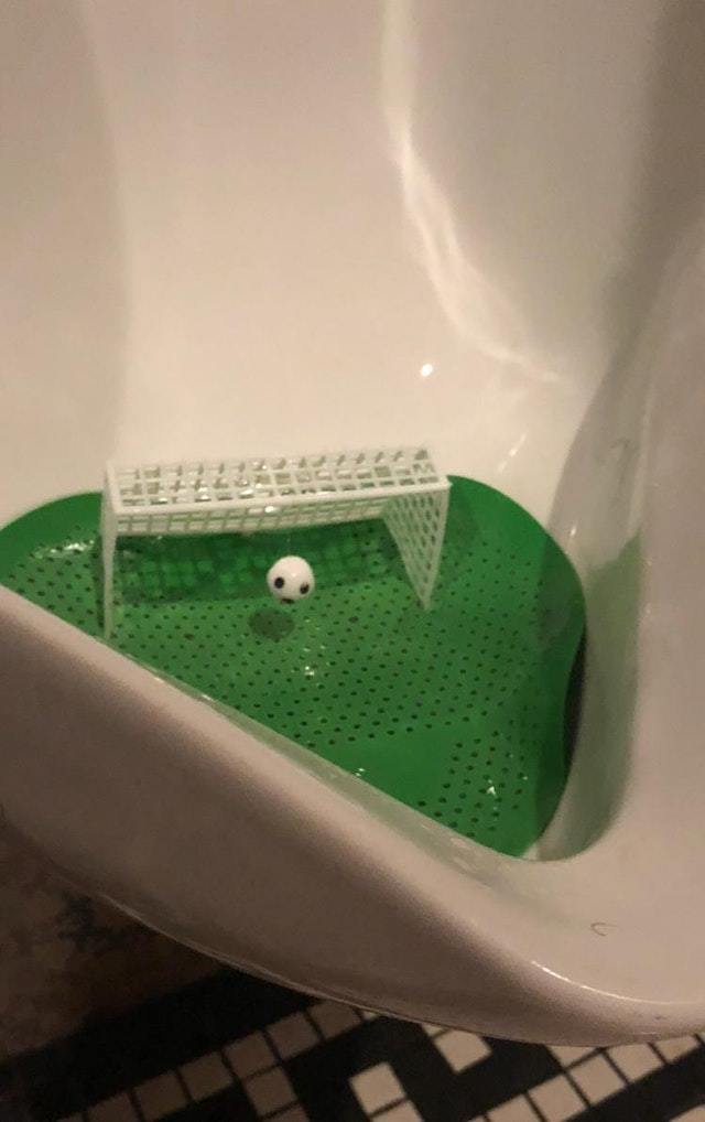 Some toilets are not boring at all - Urinal, Football, , Ball, Toilet