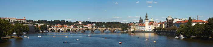 Prague. - My, The photo, Панорама, Prague, Vltava, The Charles Bridge, Europe