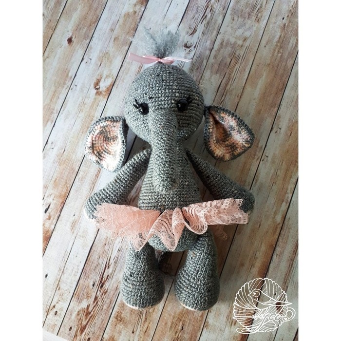 Elephant toy - My, Crochet, Needlework without process, Knitted toys, , Longpost