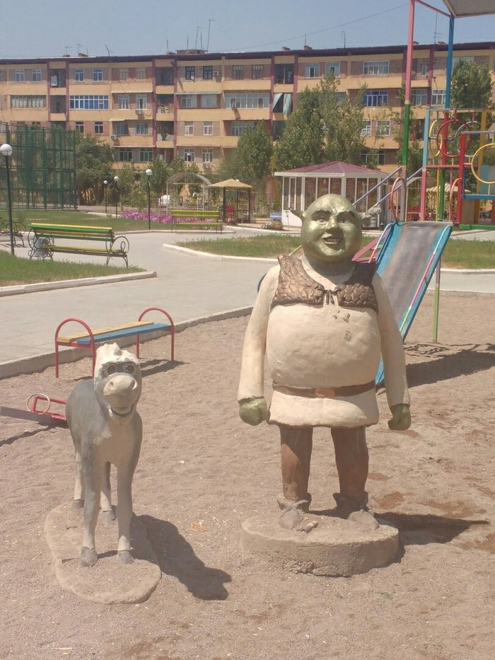 Earless donkey and his personal Kirghiz - Humor, Playground, Shrek