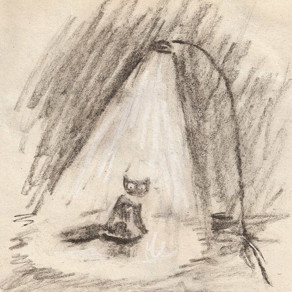 lantern cat - cat, Drawing, Lamp