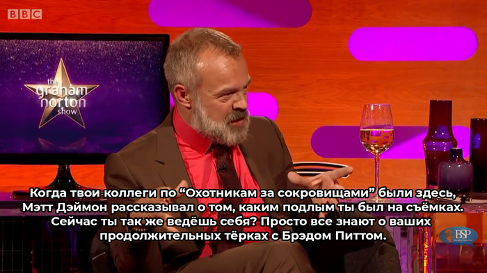 George Clooney about graters with Brad Pitt [s17e07] | Aired May 22, 2015 - My, George Clooney, Brad Pitt, The Graham Norton Show, , Bsp Studio, Longpost, Storyboard