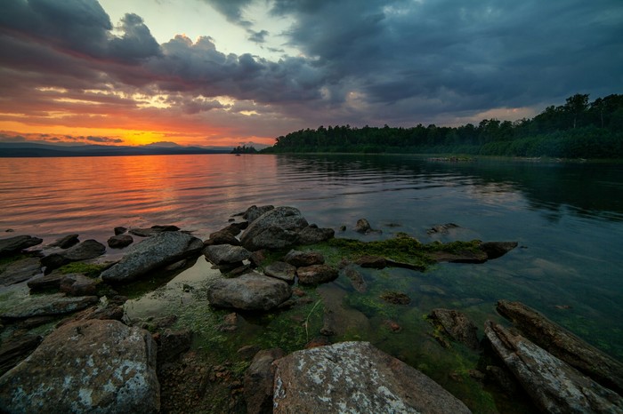 South Ural summer sunset - My, Lake, Kisegach, Landscape, Sunset