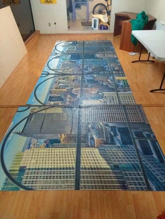 Two years and 32256 puzzle pieces - The photo, Puzzle, Mosaic, Town, New York, Reddit