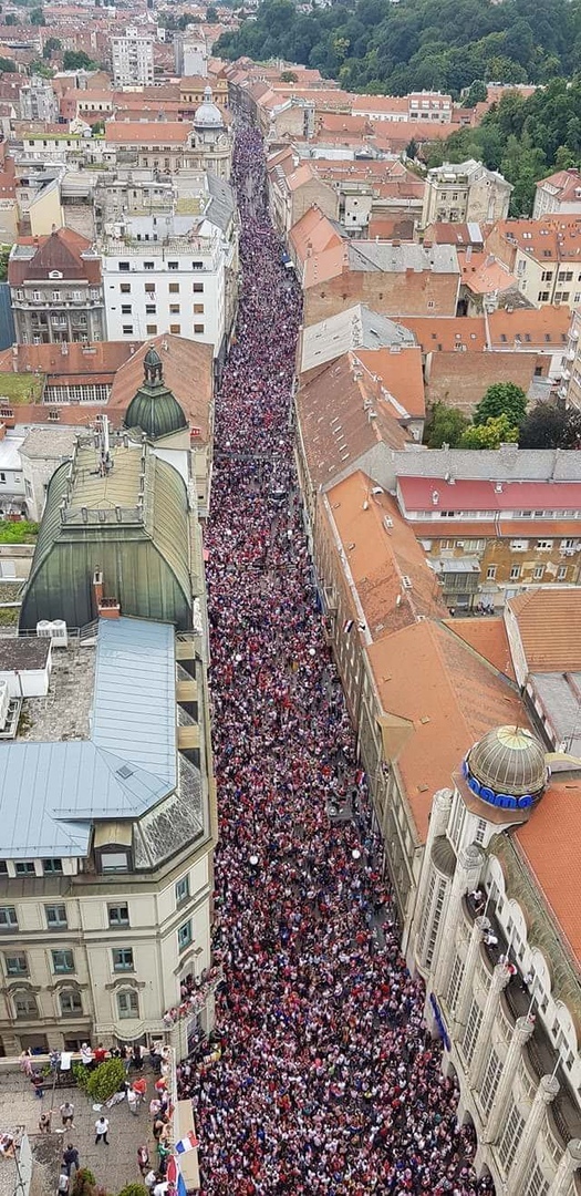 Croatians greet their national team with the 2018 World Cup - Croatia, 2018 FIFA World Cup, Meeting, Болельщики