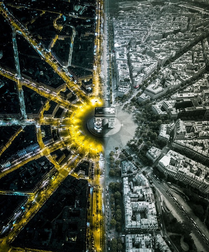 Day and night - Paris, Triumphal Arch, The photo, Day, Night