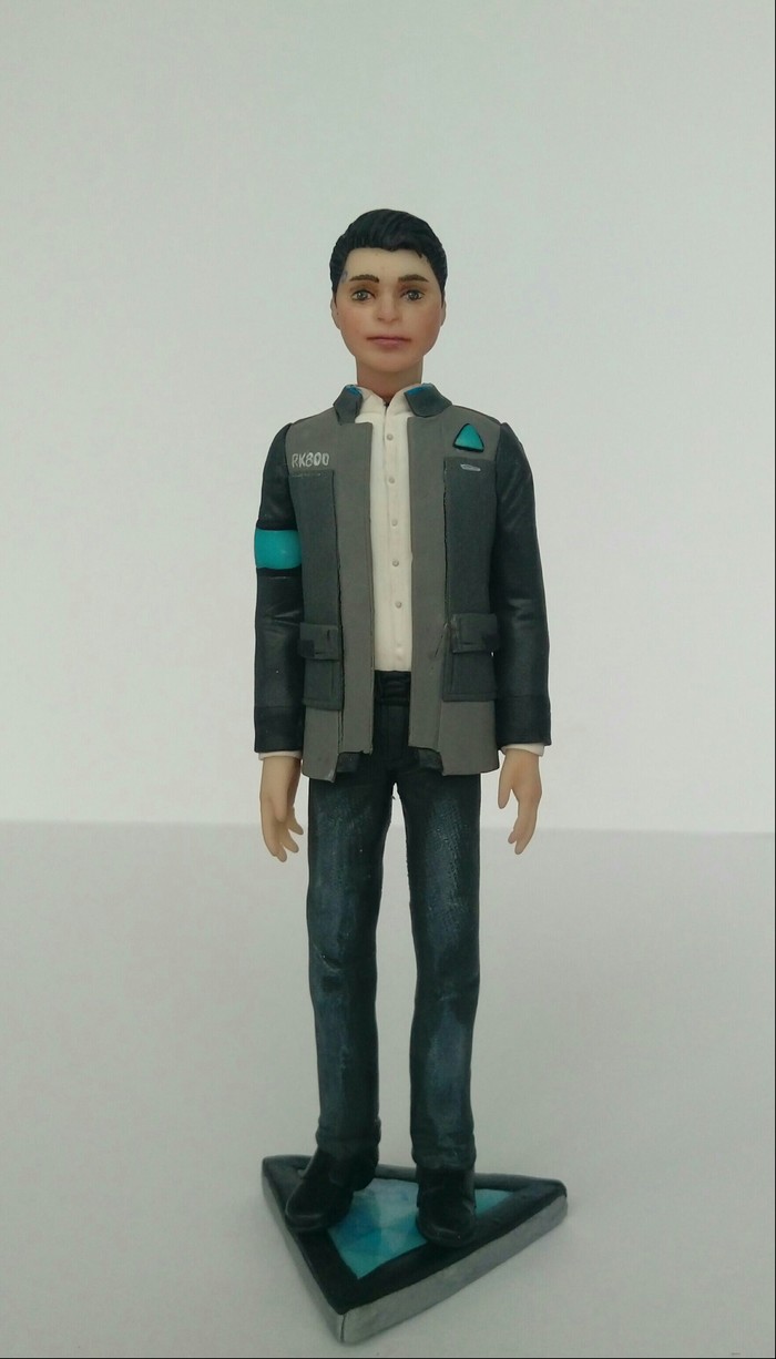 Connor - My, , Polymer clay, Handmade, Figurine, , Characters (edit), Needlework with process, Longpost, Connor - Detroit: Became Human, Figurines